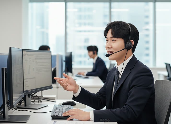 공식 홈페이지의 지원 상담 이미지